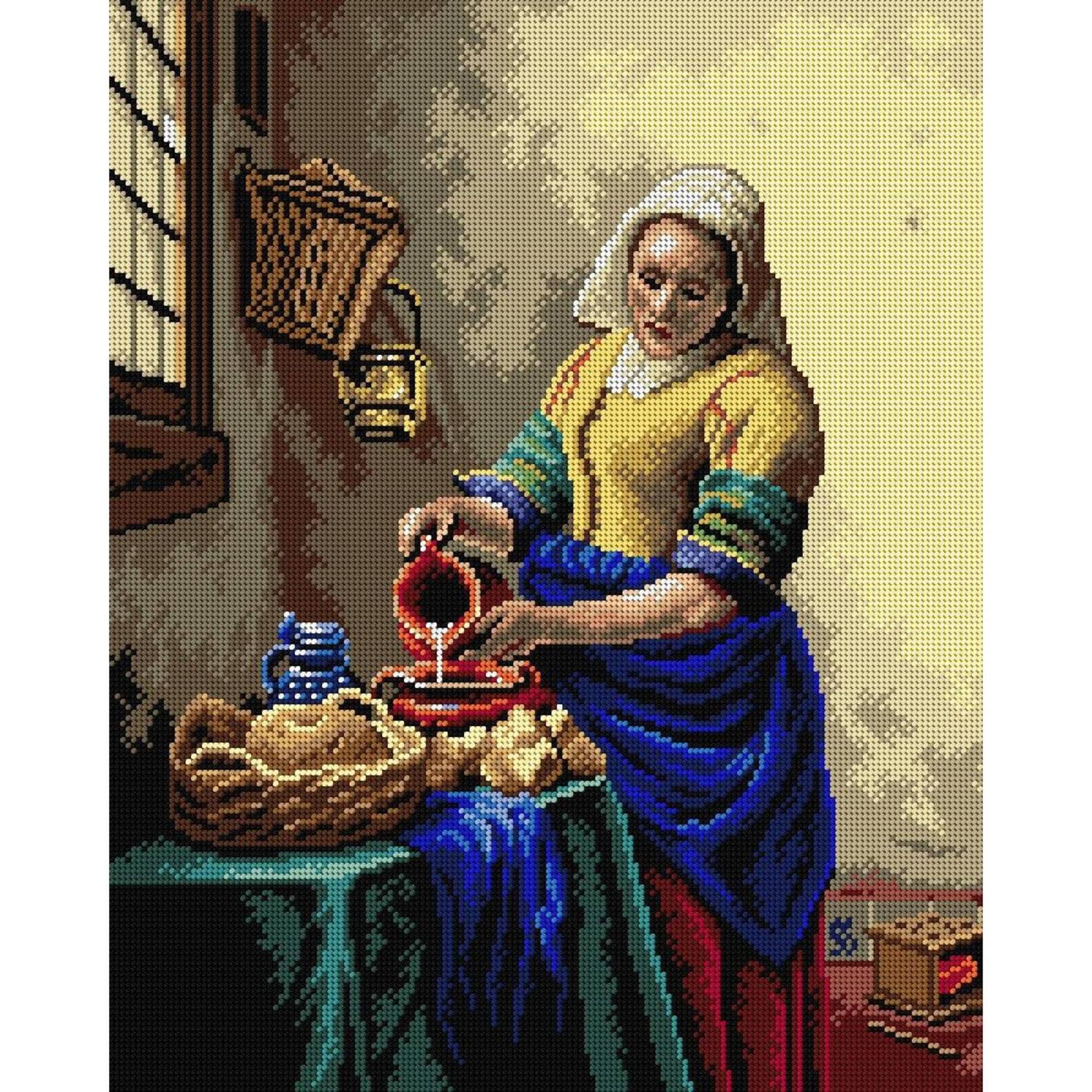 Orchidea® 16" x 20" Milkmaid Needlepoint Canvas for Halfstitch Without Yarn